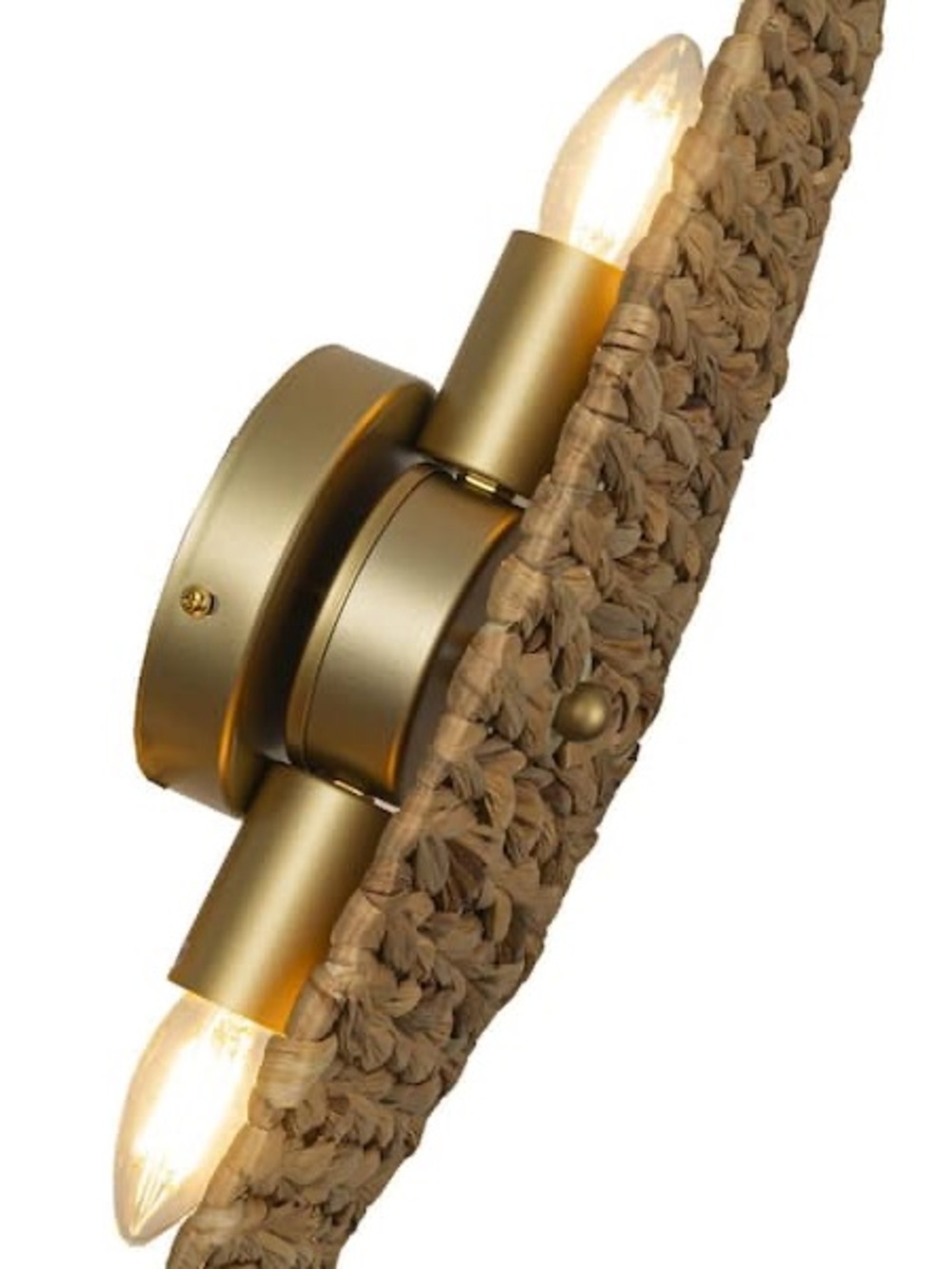Handwoven Seagrass Wall Sconce - Natural Brown - Picture 6 of 11
